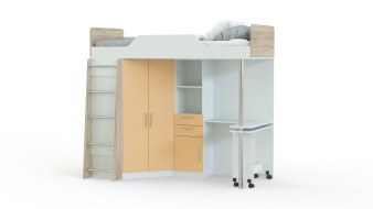 Кровать-чердак со столом Ника 427 BMS