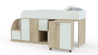 Кровать-чердак Астра мини с рабочей зоной