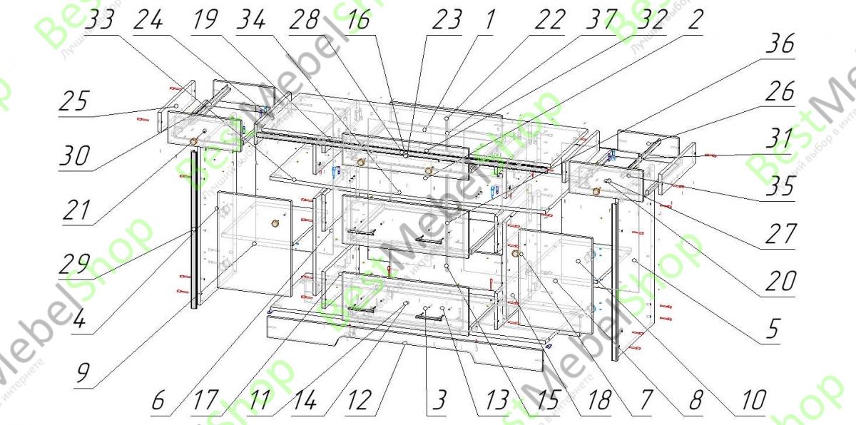 Схема сборки комода стенворд