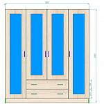 Чертеж Распашной шкаф Паулина 24.2 BMS