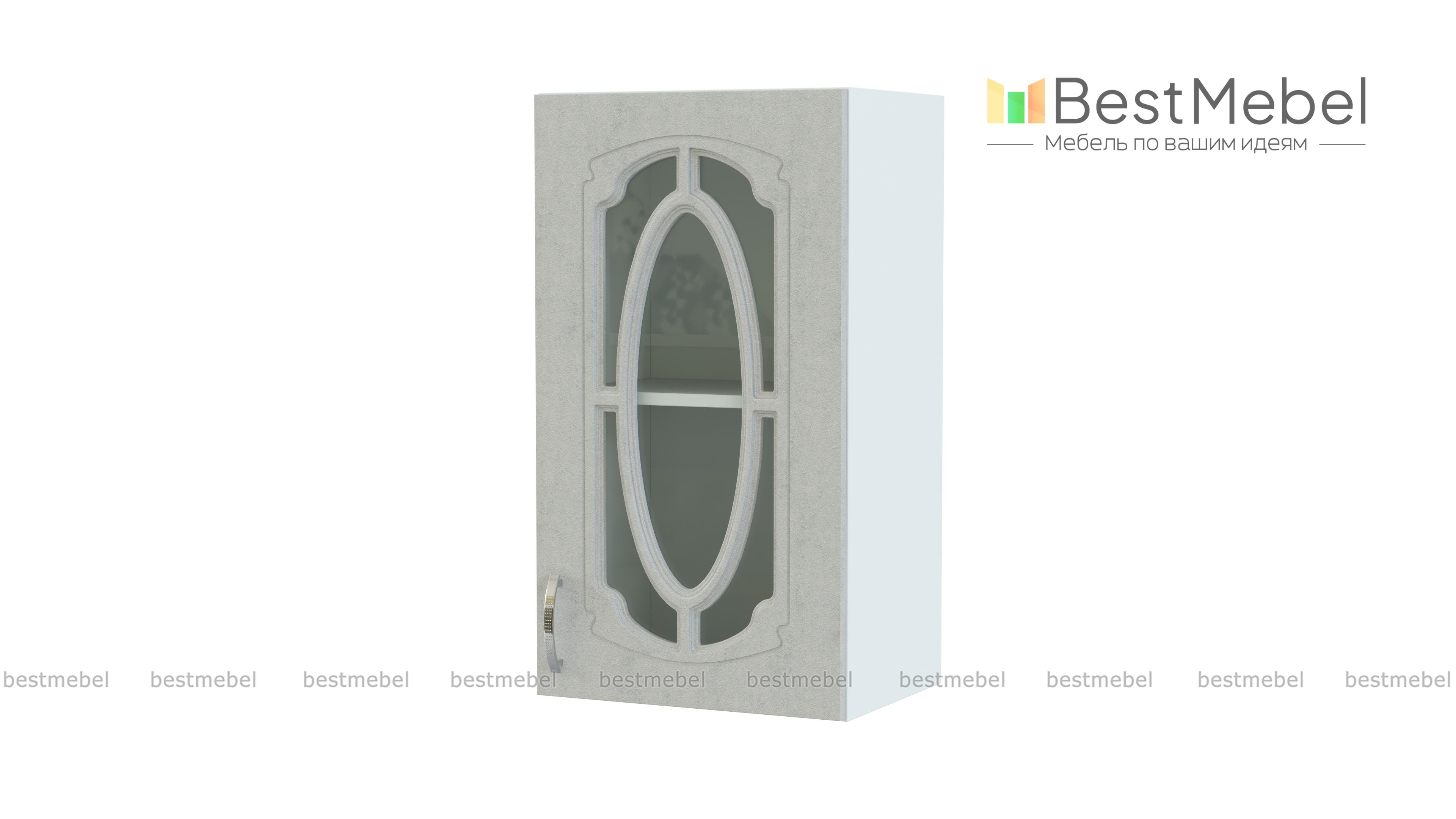 Шкаф верхний с 1-ой остекленной дверцей Настя BMS - Фото