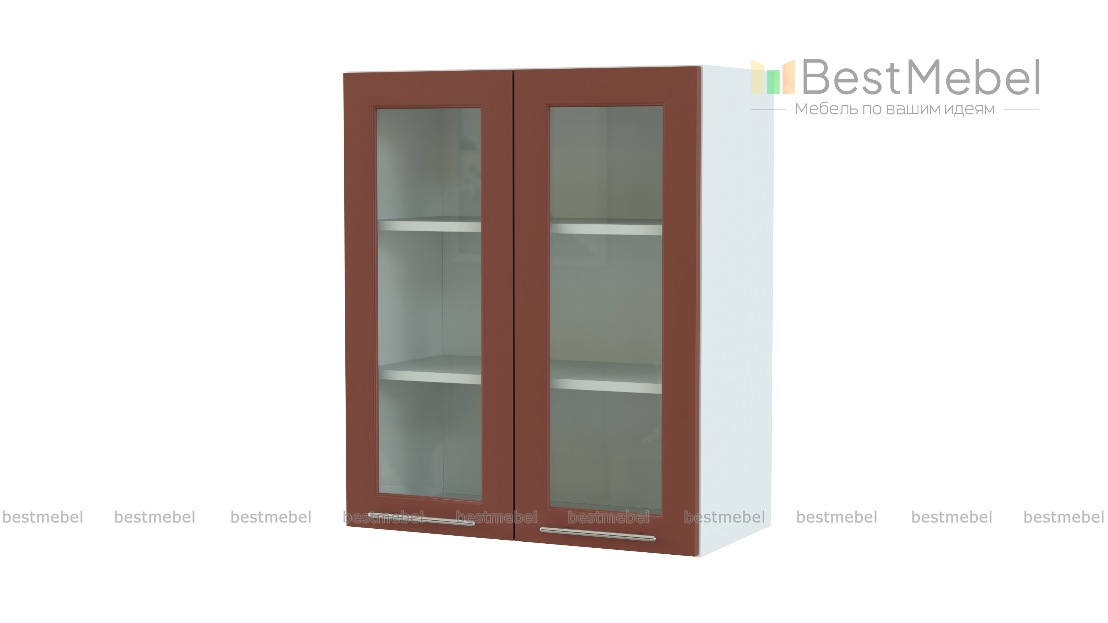 Шкаф верхний витрина двухдверная Ирен BMS