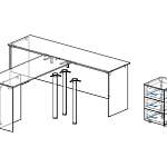 Схема сборки Стол двойной с тумбой Буко-8 BMS