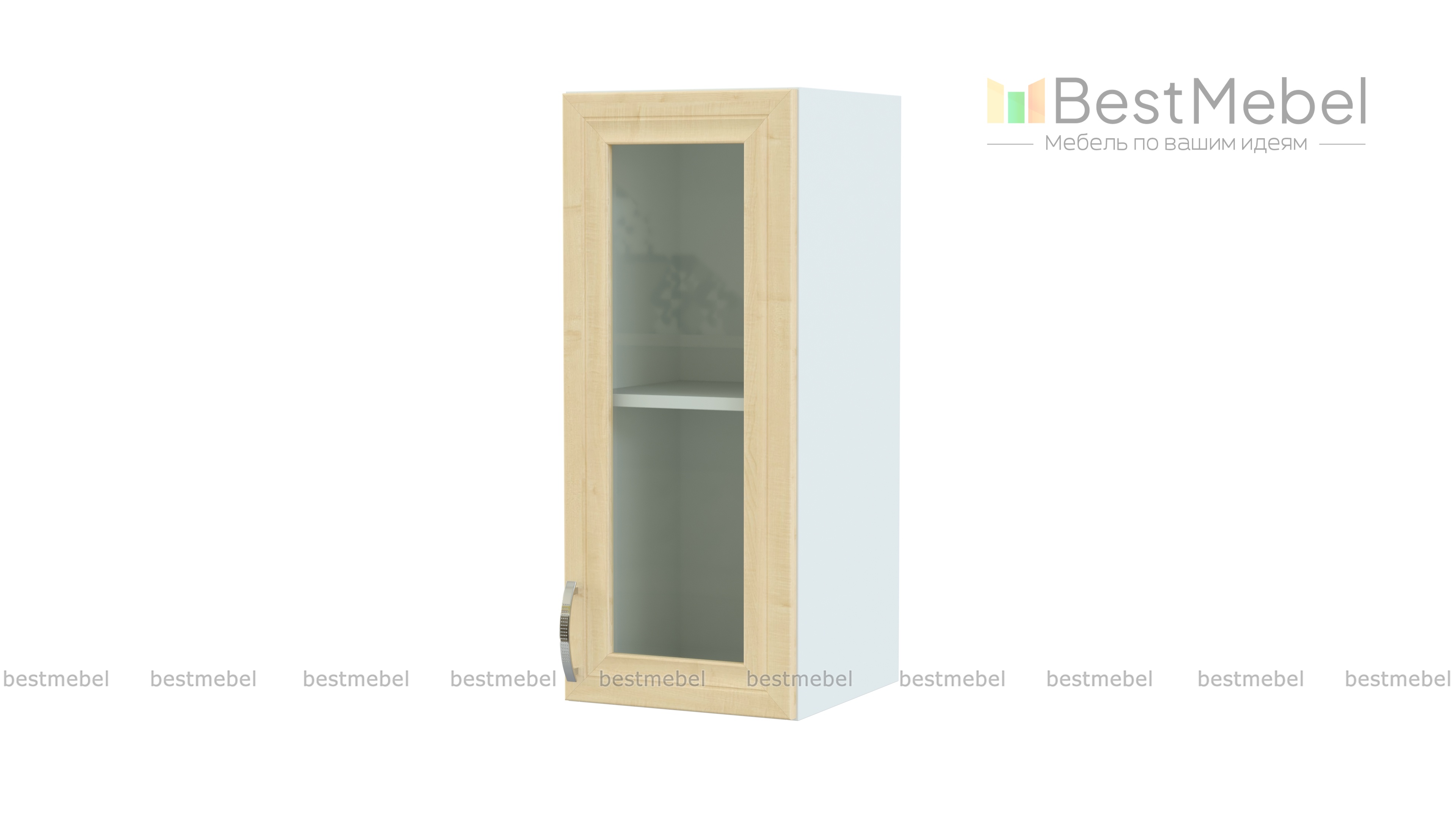 Шкаф-витрина 1ДВ Трапеза Рамочная BMS